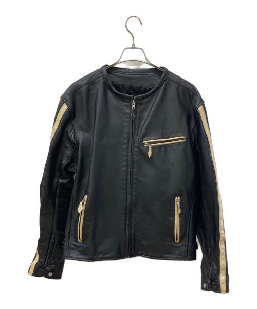 moto field（モトフィールド）MOTO FIELD (モトフィールド) ノーカラーレザージャケット ブラック サイズ:3Lの古着・服飾アイテム