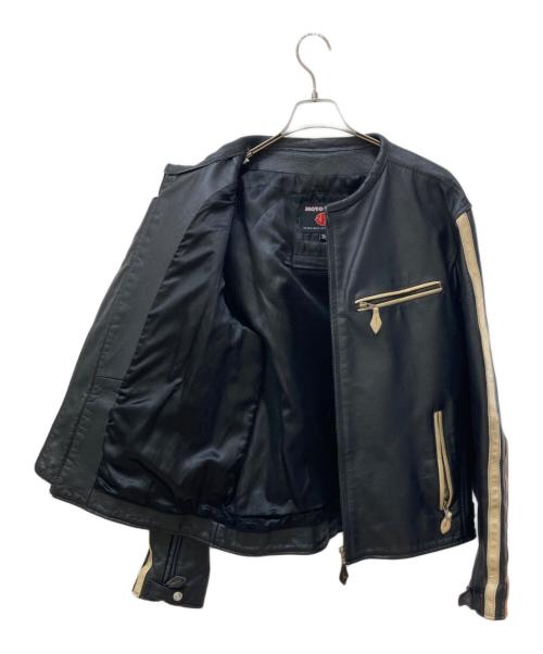 moto field（モトフィールド）MOTO FIELD (モトフィールド) ノーカラーレザージャケット ブラック サイズ:3Lの古着・服飾アイテム