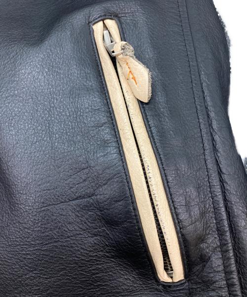 moto field（モトフィールド）MOTO FIELD (モトフィールド) ノーカラーレザージャケット ブラック サイズ:3Lの古着・服飾アイテム