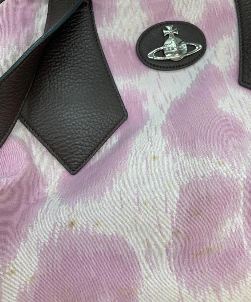 Vivienne Westwood（ヴィヴィアンウエストウッド）Vivienne Westwood (ヴィヴィアンウエストウッド) ヤスミン/レオパード柄オーブアイコントートバッグ ピンク×ブラウン サイズ:-の古着・服飾アイテム