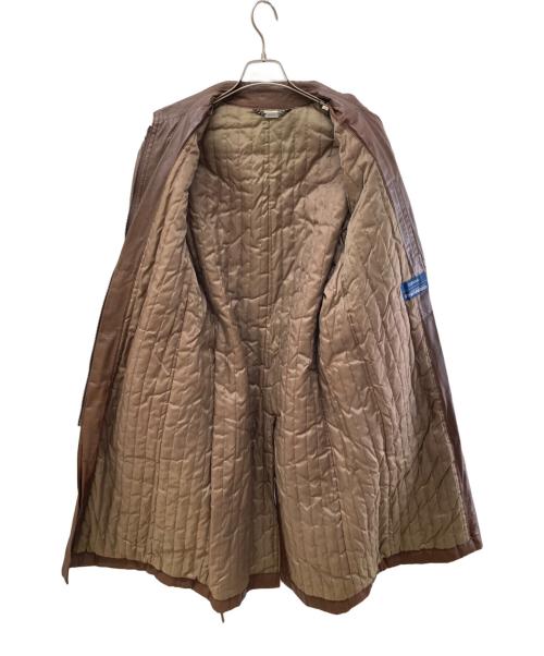 D'URBAN（ダーバン）D'URBAN (ダーバン) カウレザーステンカラーコート ブラウン サイズ:Lの古着・服飾アイテム