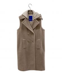 miele grande（ミエーレグランデ）の古着「ノースリーブフーデットロングコート」｜ベージュ