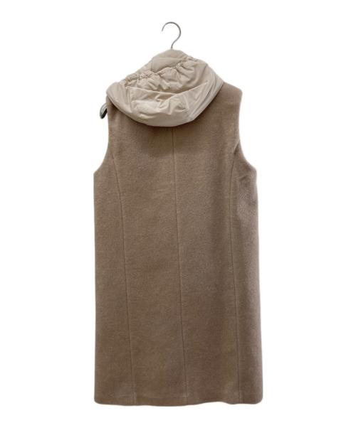 miele grande（ミエーレグランデ）miele grande (ミエーレグランデ) ノースリーブフーデットロングコート ベージュ サイズ:38の古着・服飾アイテム