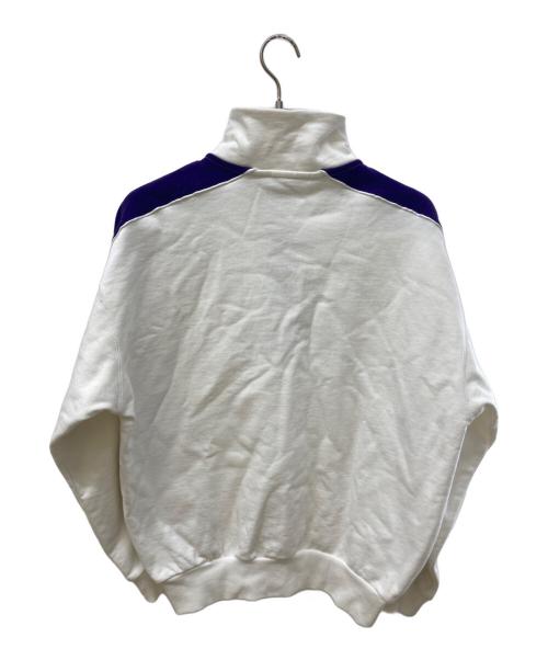 KEBOZ（ケボズ）KEBOZ (ケボズ) ハーフジップスウェット ホワイト×パープル サイズ:Sの古着・服飾アイテム