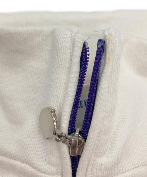 KEBOZ（ケボズ）KEBOZ (ケボズ) ハーフジップスウェット ホワイト×パープル サイズ:Sの古着・服飾アイテム