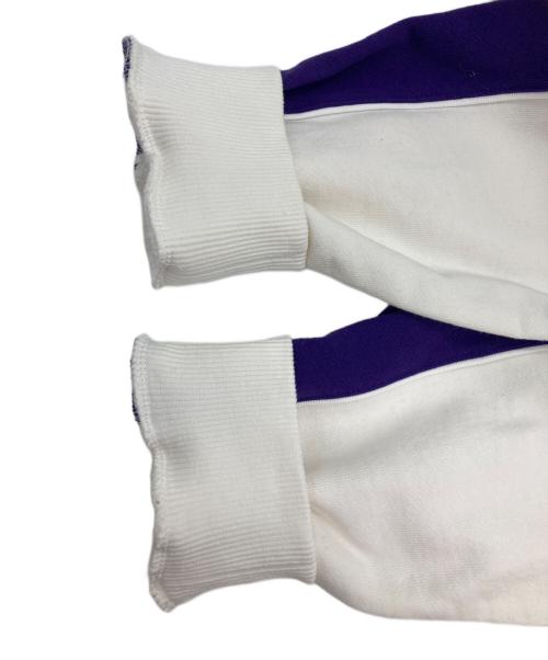 KEBOZ（ケボズ）KEBOZ (ケボズ) ハーフジップスウェット ホワイト×パープル サイズ:Sの古着・服飾アイテム