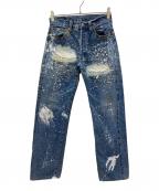 LEVI'Sリーバイス）の古着「ペイント加工501XX復刻デニムパンツ」｜インディゴ