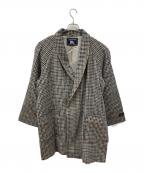 Burberry'sバーバリーズ）の古着「千鳥柄ガウンコート」｜ブラウン×グリーン