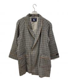 Burberry's（バーバリーズ）の古着「千鳥柄ガウンコート」｜ブラウン×グリーン