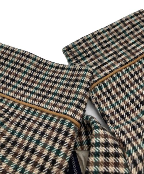 Burberry's（バーバリーズ）Burberry's (バーバリーズ) 千鳥柄ガウンコート ブラウン×グリーン サイズ:Lの古着・服飾アイテム