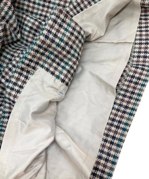 Burberry's（バーバリーズ）Burberry's (バーバリーズ) 千鳥柄ガウンコート ブラウン×グリーン サイズ:Lの古着・服飾アイテム