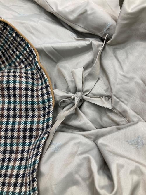 Burberry's（バーバリーズ）Burberry's (バーバリーズ) 千鳥柄ガウンコート ブラウン×グリーン サイズ:Lの古着・服飾アイテム