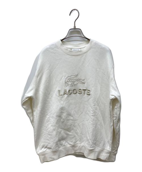 LACOSTE（ラコステ）LACOSTE (ラコステ) ロゴ刺繍スウェット ホワイト サイズ:4の古着・服飾アイテム