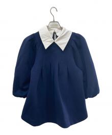 jemma atelier（ジェマアトリエ）の古着「ボンディングブラウス」｜ネイビー