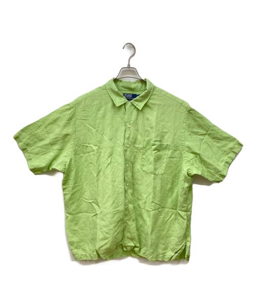 POLO RALPH LAUREN（ポロ・ラルフローレン）POLO RALPH LAUREN (ポロ・ラルフローレン) 裾ポニーオープンカラーリネンシルクシャツ グリーン サイズ:XXLの古着・服飾アイテム