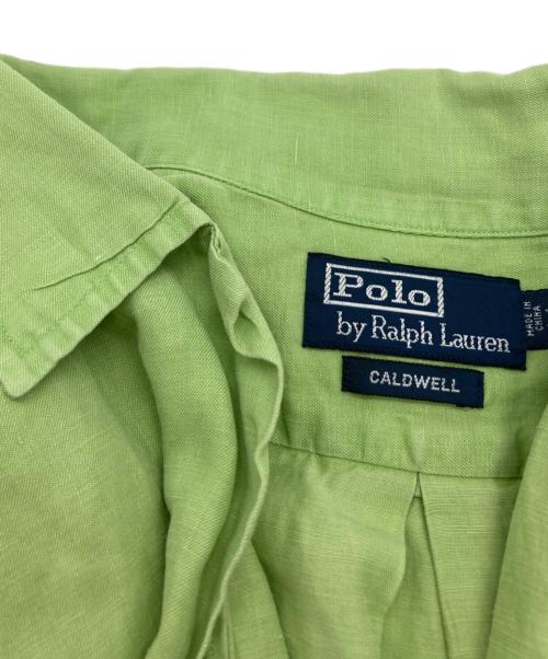 POLO RALPH LAUREN（ポロ・ラルフローレン）POLO RALPH LAUREN (ポロ・ラルフローレン) 裾ポニーオープンカラーリネンシルクシャツ グリーン サイズ:XXLの古着・服飾アイテム
