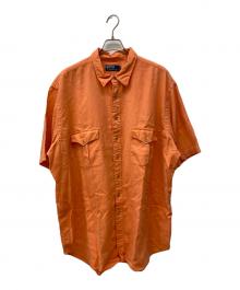 POLO RALPH LAUREN（ポロ・ラルフローレン）の古着「リネンコットンS/Sシャツ」｜オレンジ