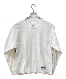 Champion×SUPREME（チャンピオン×シュプリーム）の古着「袖プリントL/Sカットソー」｜ホワイト