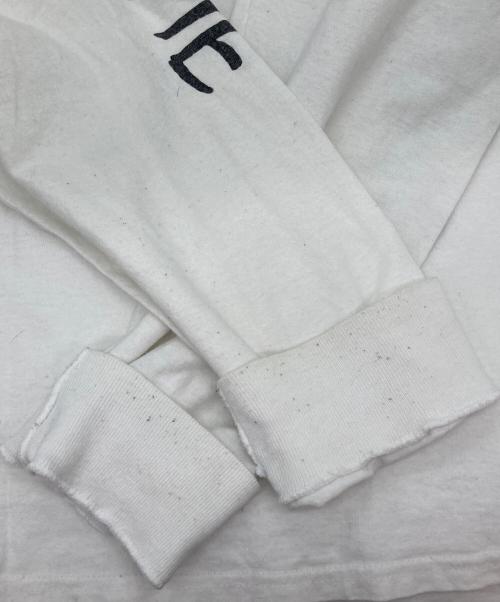 Champion（チャンピオン）Champion (チャンピオン) SUPREME (シュプリーム) 袖プリントL/Sカットソー ホワイト サイズ:XLの古着・服飾アイテム