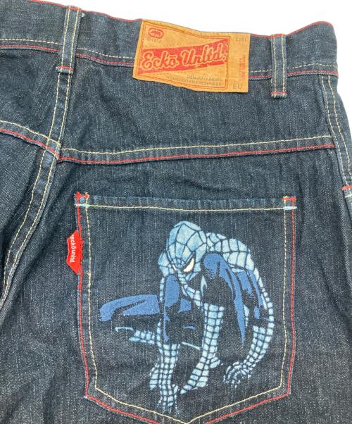 ECKO UNLTD（エコーアンリミテッド）ECKO UNLTD (エコーアンリミテッド) スパイダーマン刺繍デニムパンツ インディゴ サイズ:30の古着・服飾アイテム
