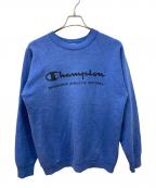 Championチャンピオン）の古着「ラグラン染み込みプリントスウェット」｜ブルー