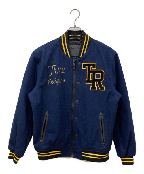 TRUE RELIGION（トゥルー レリジョン）TRUE RELIGION (トゥルー レリジョン) メルトンスタジャン ネイビー サイズ:XLの古着・服飾アイテム
