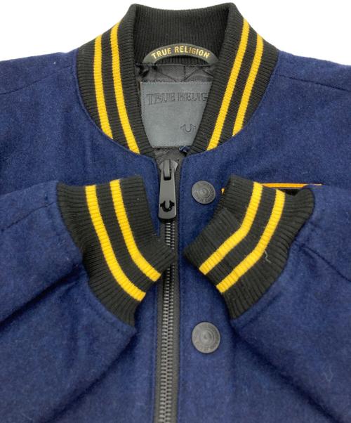 TRUE RELIGION（トゥルー レリジョン）TRUE RELIGION (トゥルー レリジョン) メルトンスタジャン ネイビー サイズ:XLの古着・服飾アイテム