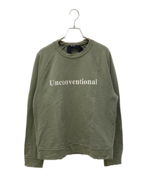 N°21（ヌメロヴェントゥーノ）N°21 (ヌメロヴェントゥーノ) ラグランスウェット グリーン サイズ:Ⅿの古着・服飾アイテム