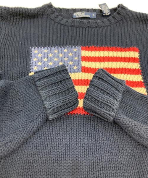 POLO RALPH LAUREN（ポロ・ラルフローレン）POLO RALPH LAUREN (ポロ・ラルフローレン) 星条旗コットンニット ネイビー サイズ:Sの古着・服飾アイテム