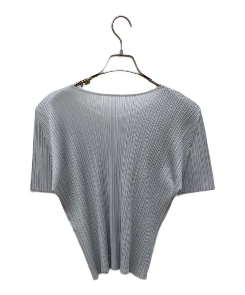 PLEATS PLEASE（プリーツプリーズ）PLEATS PLEASE (プリーツプリーズ) ハーフスリーブプリーツカットソー ライトグレー サイズ:3の古着・服飾アイテム
