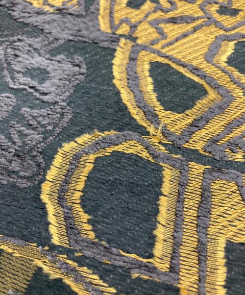 ETRO（エトロ）ETRO (エトロ) フラワー刺繍大判スカーフ カーキ×ゴールドの古着・服飾アイテム