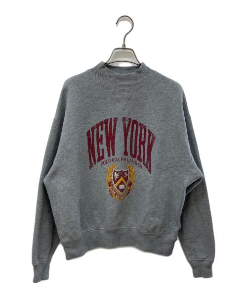 POLO RALPH LAUREN（ポロ・ラルフローレン）POLO RALPH LAUREN (ポロ・ラルフローレン) 3段プリントスウェット グレー サイズ:XSの古着・服飾アイテム