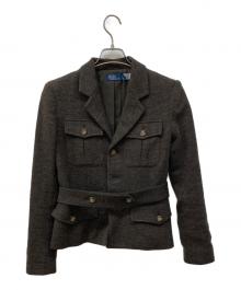 POLO RALPH LAUREN（ポロ・ラルフローレン）の古着「ヘリンボーンベルテッドブレザー」｜ブラウン