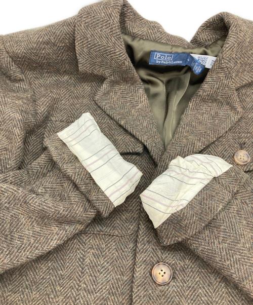 POLO RALPH LAUREN（ポロ・ラルフローレン）POLO RALPH LAUREN (ポロ・ラルフローレン) ヘリンボーンベルテッドブレザー ブラウン サイズ:4の古着・服飾アイテム