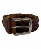 POLO RALPH LAURENポロ・ラルフローレン）の古着「メッシュレザーベルト」｜ブラウン