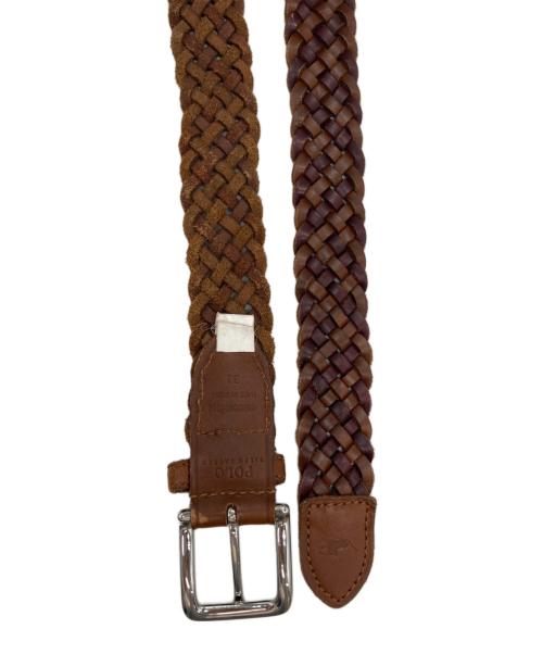 POLO RALPH LAUREN（ポロ・ラルフローレン）POLO RALPH LAUREN (ポロ・ラルフローレン) メッシュレザーベルト ブラウン サイズ:32の古着・服飾アイテム