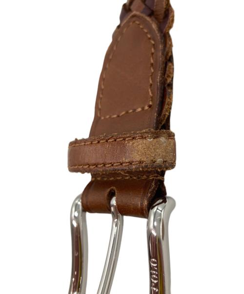 POLO RALPH LAUREN（ポロ・ラルフローレン）POLO RALPH LAUREN (ポロ・ラルフローレン) メッシュレザーベルト ブラウン サイズ:32の古着・服飾アイテム