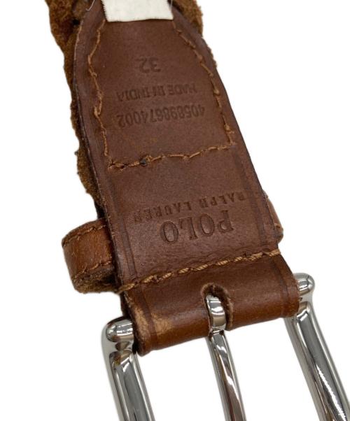 POLO RALPH LAUREN（ポロ・ラルフローレン）POLO RALPH LAUREN (ポロ・ラルフローレン) メッシュレザーベルト ブラウン サイズ:32の古着・服飾アイテム