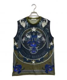GIVENCHY（ジバンシィ）の古着「グリフォングラフィックノースリーブカットソー」｜カーキ