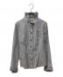 Vivienne Westwood RED LABEL（ヴィヴィアンウエストウッドレッドレーベル）の古着「オーブ刺繍フリルカラーストライプシャツ」｜ブルー×ブラウン