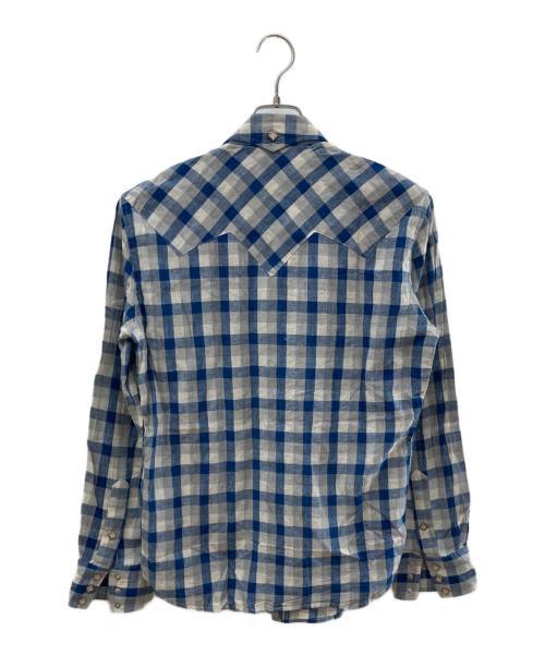 LEVI'S VINTAGE CLOTHING（リーバイス ビンテージ クロージング）LEVI'S VINTAGE CLOTHING (リーバイス ビンテージ クロージング) リネンブレンドウエスタンシャツ グレー×ネイビー サイズ:Ⅼの古着・服飾アイテム