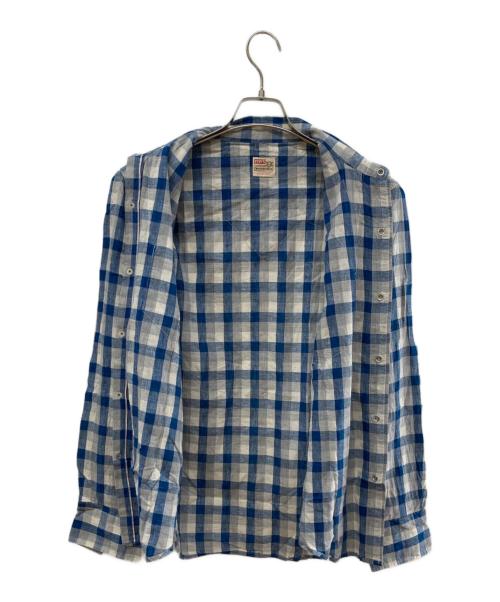LEVI'S VINTAGE CLOTHING（リーバイス ビンテージ クロージング）LEVI'S VINTAGE CLOTHING (リーバイス ビンテージ クロージング) リネンブレンドウエスタンシャツ グレー×ネイビー サイズ:Ⅼの古着・服飾アイテム
