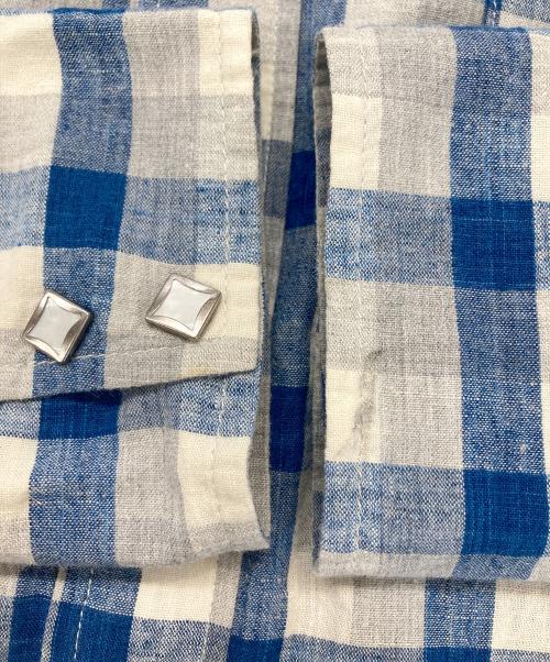 LEVI'S VINTAGE CLOTHING（リーバイス ビンテージ クロージング）LEVI'S VINTAGE CLOTHING (リーバイス ビンテージ クロージング) リネンブレンドウエスタンシャツ グレー×ネイビー サイズ:Ⅼの古着・服飾アイテム