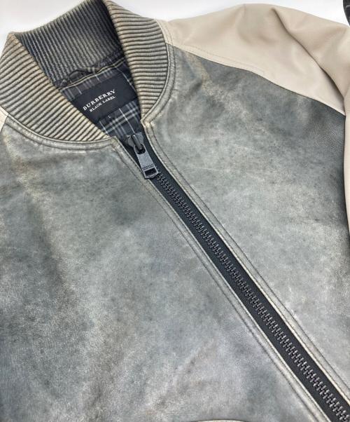 BURBERRY BLACK LABEL（バーバリーブラックレーベル）BURBERRY BLACK LABEL (バーバリーブラックレーベル) 裏チェックゴートレザーブルゾン カーキ×ベージュ サイズ:Lの古着・服飾アイテム