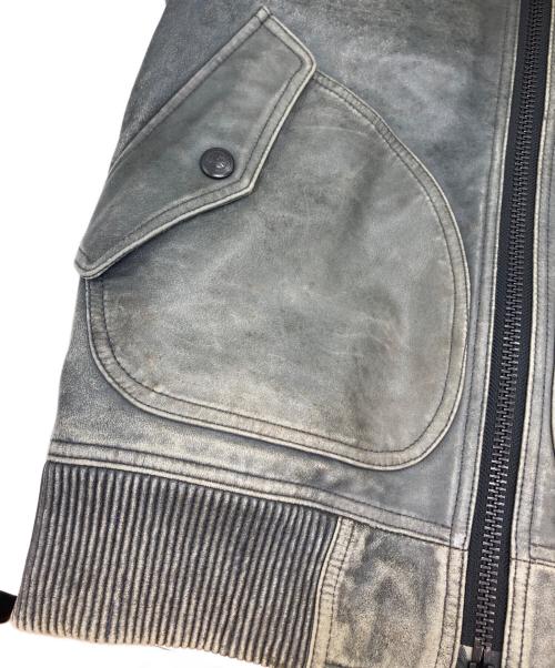 BURBERRY BLACK LABEL（バーバリーブラックレーベル）BURBERRY BLACK LABEL (バーバリーブラックレーベル) 裏チェックゴートレザーブルゾン カーキ×ベージュ サイズ:Lの古着・服飾アイテム