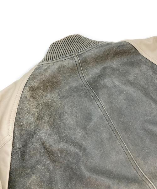 BURBERRY BLACK LABEL（バーバリーブラックレーベル）BURBERRY BLACK LABEL (バーバリーブラックレーベル) 裏チェックゴートレザーブルゾン カーキ×ベージュ サイズ:Lの古着・服飾アイテム