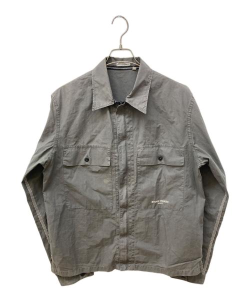 STONE ISLAND（ストーンアイランド）STONE ISLAND (ストーンアイランド) ジップアップシャツジャケット グレー サイズ:Ⅼの古着・服飾アイテム