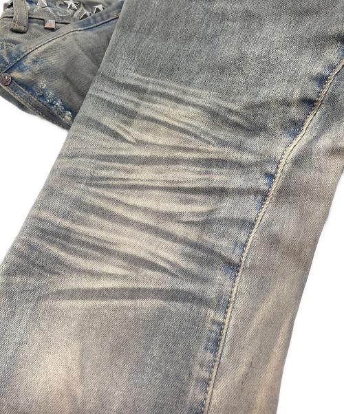 VALABASAS（バラバサス）VALABASAS (バラバサス) ビジューデニムパンツ インディゴ サイズ:81㎝（W32）の古着・服飾アイテム