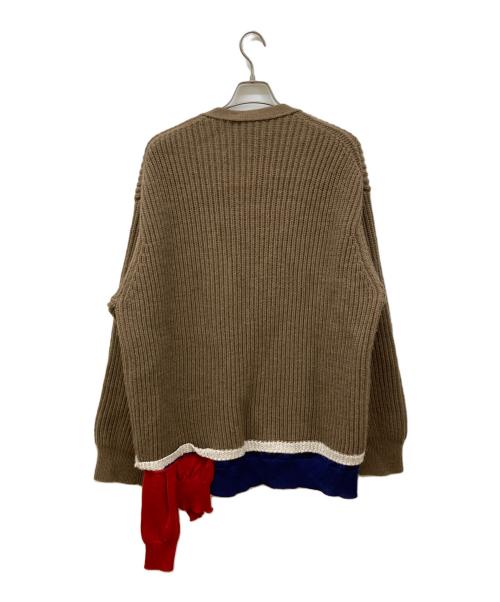 KOLOR（カラー）KOLOR (カラー) レイヤード ニットカーディガン ブラウン サイズ:3の古着・服飾アイテム