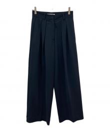 TODAYFUL（トゥデイフル）の古着「Doubletuck Twill Trousers/タックワイドパンツ」｜ブラック